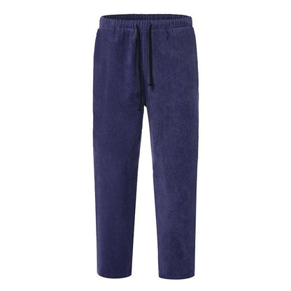 Men's Corduroy Loose Straight Cropped Pants 00857343X