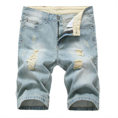 Men's Vintage Ripped Denim Shorts 89137494Y