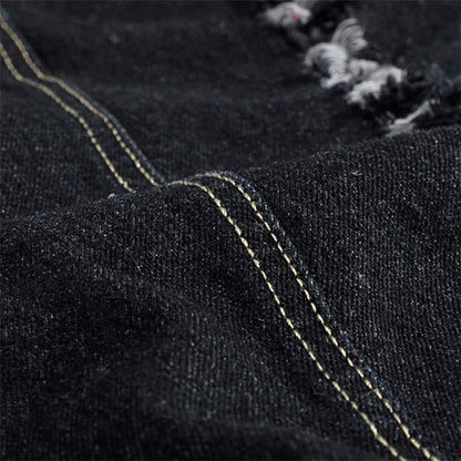 Men's Casual Distressed Frayed Denim Vest 14987136M