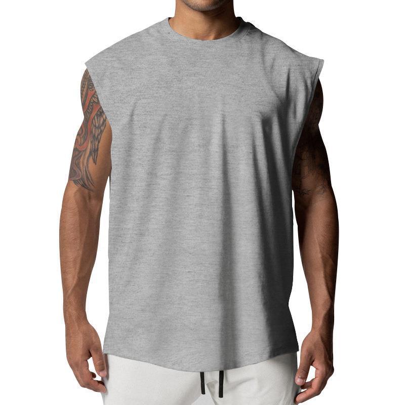 Men's Solid Loose Sleeveless Sports Fitness Tank Top 03482386Z
