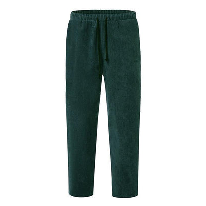 Men's Corduroy Loose Straight Cropped Pants 00857343X