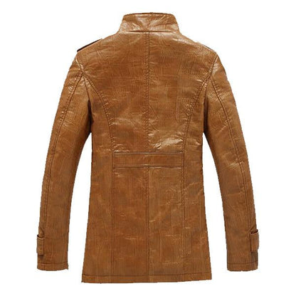 Men's Vintage Fleece Thick Leather Jacket 31212314M