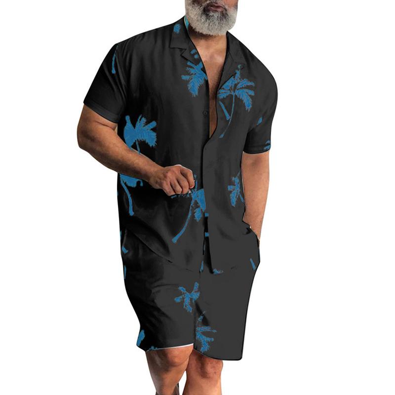 Men's Beach Loose Printed Two-Piece Set 80039685X