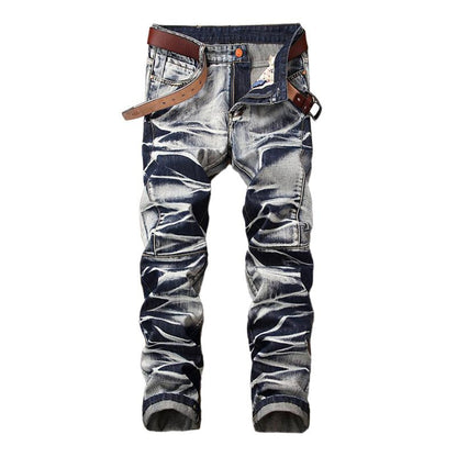 Men's Vintage Hand-Painted Slim Straight Jeans 86034713M