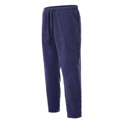Men's Corduroy Loose Straight Cropped Pants 00857343X