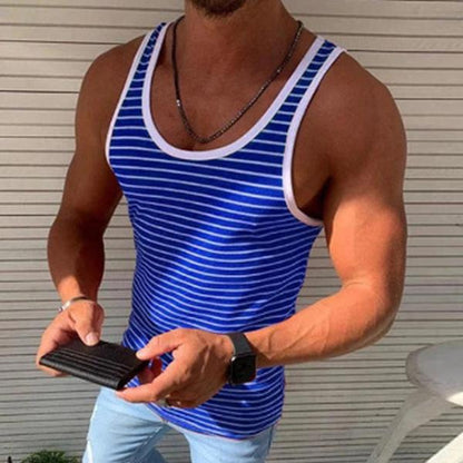 Men's Casual Striped Sports Tank Top 75729762M