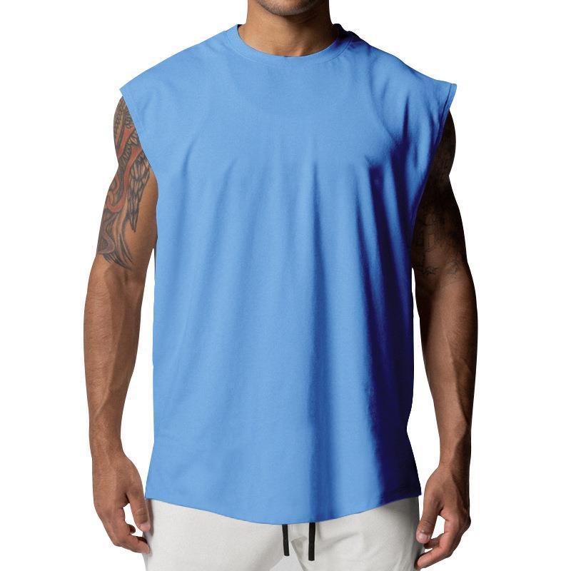 Men's Solid Loose Sleeveless Sports Fitness Tank Top 03482386Z
