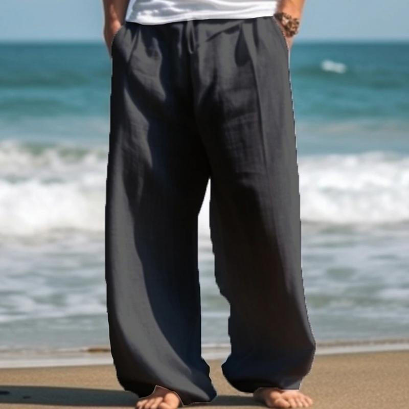 Men's Outdoor Casual Beach Solid Color Pants 37526144X