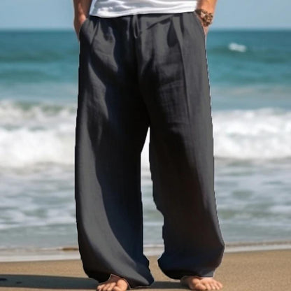 Men's Outdoor Casual Beach Solid Color Pants 37526144X