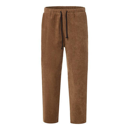 Men's Corduroy Loose Straight Cropped Pants 00857343X