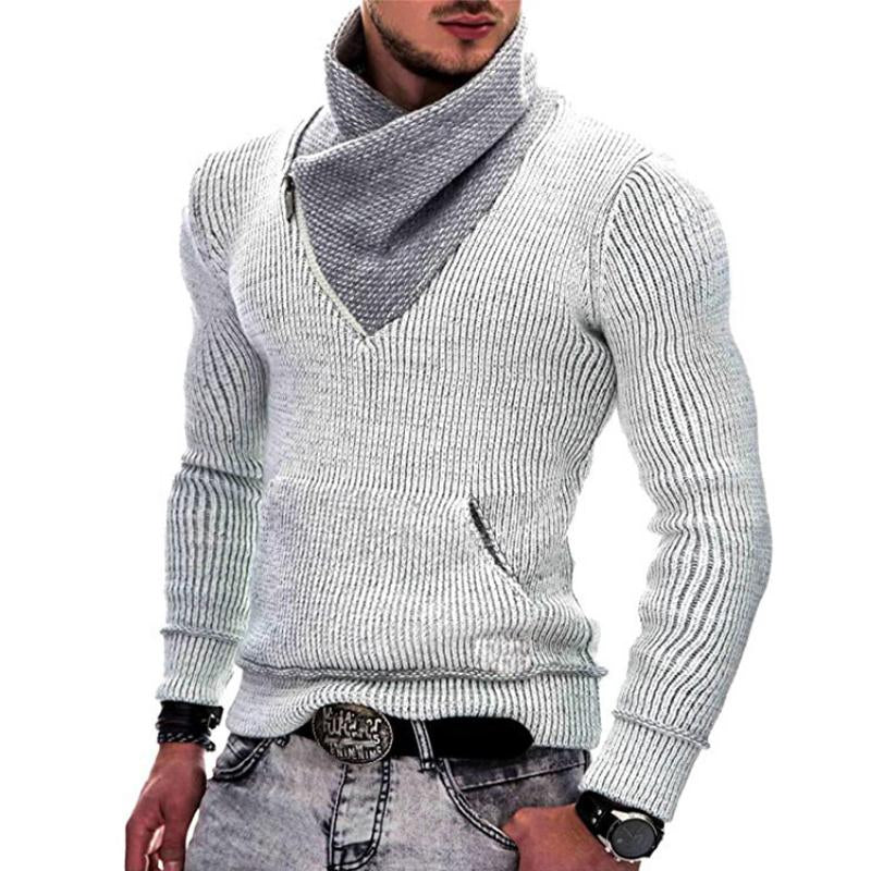 Men's Long Sleeve Turtleneck Pocket Knit Sweater 74575373M