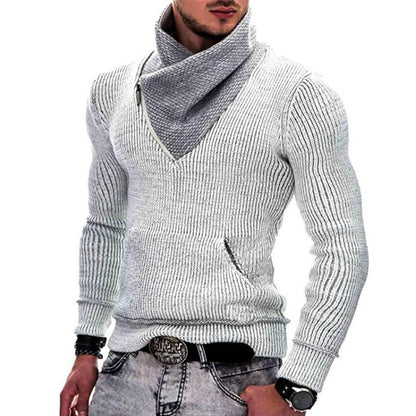 Men's Long Sleeve Turtleneck Pocket Knit Sweater 74575373M