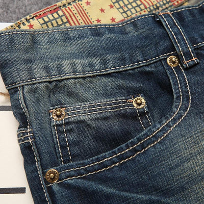 Men's Trendy Ripped Straight-leg Distressed Jeans 79480521X