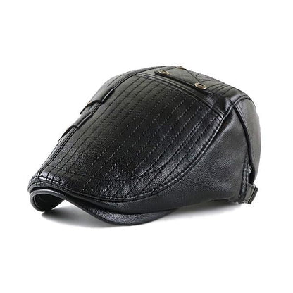 VINTAGE PANELLED LEATHER HAT 36145485X