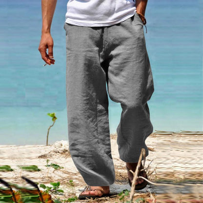 Men's Casual Solid Color Loose Straight-Leg Pants 32296041Y