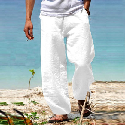 Men's Casual Solid Color Loose Straight-Leg Pants 32296041Y