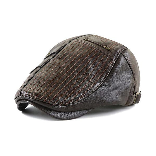 VINTAGE PANELLED LEATHER HAT 36145485X