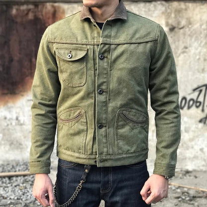 【24-hour shipping】Men's Retro Motorcycle Lapel Single Breasted Jacket 80553280Z