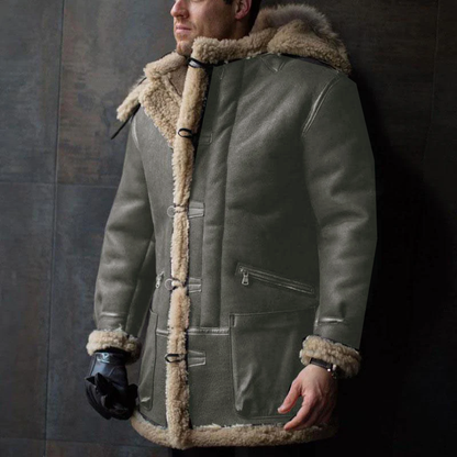 Men's Vintage Thickened Fur Leather Coat 69436272M