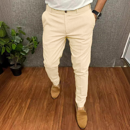 Men's Solid Color Casual Slim Straight Pants 60068755Y