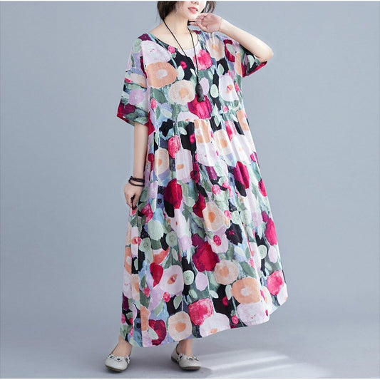 Oversized Summer Floral Boho Dress