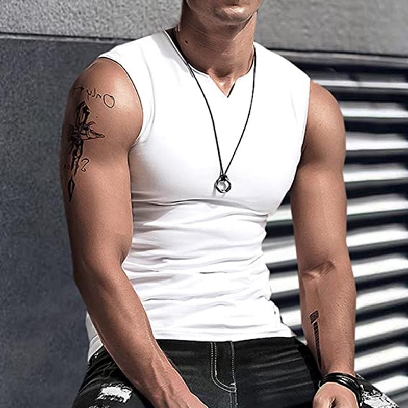 Men's Solid V Neck Tank Top 41491135Z