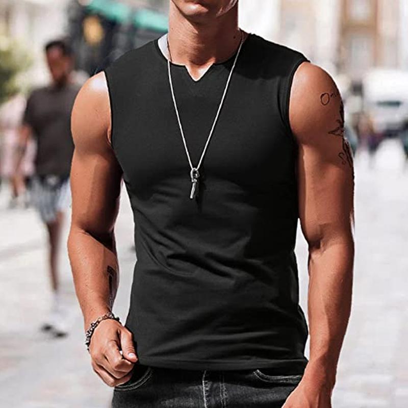Men's Solid V Neck Tank Top 41491135Z