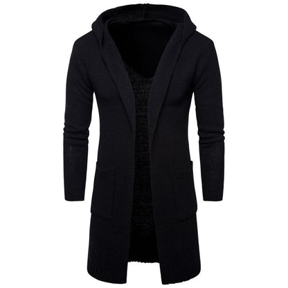 Men's Casual Hooded Thick Knit Cardigan 71100968M