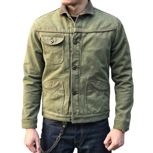 【24-hour shipping】Men's Retro Motorcycle Lapel Single Breasted Jacket 80553280Z