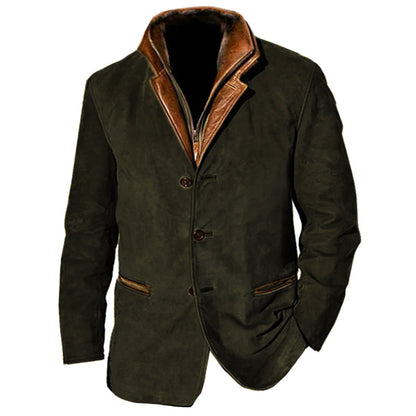 【24-hour shipping】Men's Autumn Vintage Buckskin Jacket 83271229YJ