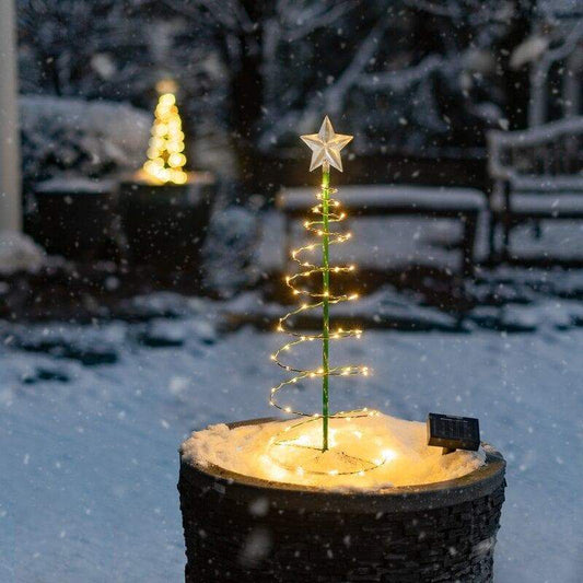 Solar Powered Metal Christmas Tree Decoration