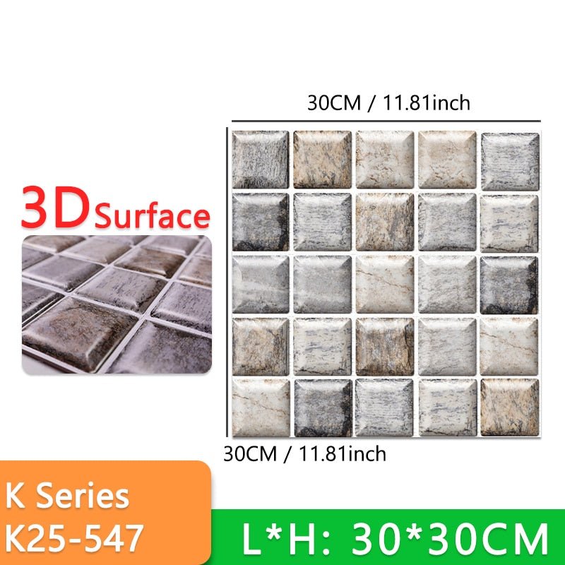 (PACK 5+5 FREE) Stick-On 3D Wall Tiles