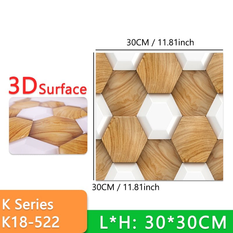 (PACK 5+5 FREE) Stick-On 3D Wall Tiles